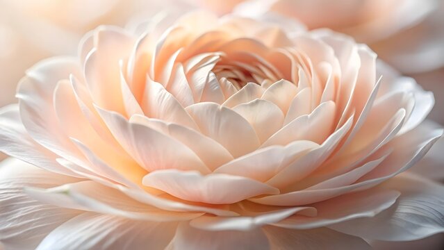 Soft peach ranunculus flower close up isolated on white background isolated on transparent background - Powered by Adobe