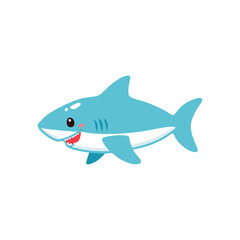 Obraz premium A friendly cartoon shark smiling cheerfully. The image is bright and playful