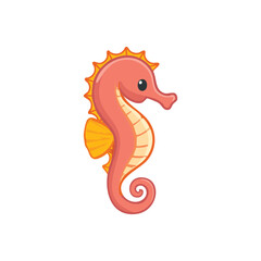 Fototapeta premium A cute seahorse standing with a vibrant orange and yellow color. A perfect visual for aquatic life enthusiasts