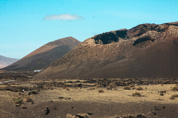 Volcano in Timanfaya National Park, Lanzarote, Canary Islands, Spain