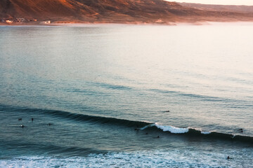 Waves breaking in Imsouane, Morocco