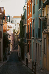 A charming view of a typical street in Lisbon, Portugal