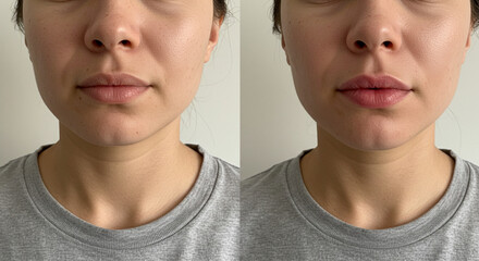 Before and after lip fillers