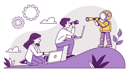 Collaborative Team Exploring Opportunities with Technology.