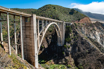 Highway 1 and Bixby Creek Bridge Landmark Along California Coastline Drive Architecture