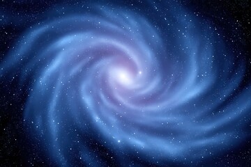 Fototapeta premium Celestial swirl illustrating a mesmerizing galaxy with ethereal spirals of blue and white light set against a starlit cosmos evoking cosmic wonders and universal exploration