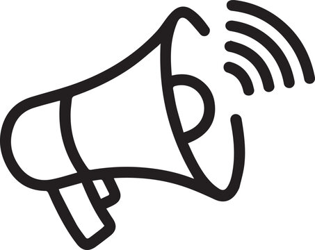 Bold megaphone icon announces exciting news and special offers, perfect for marketing campaigns and promotional content, ideal for announcements