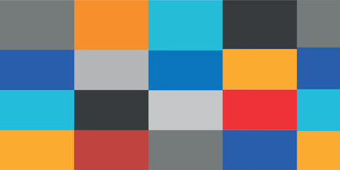 Pattern sample abstract colorful geometric figures orange, blue, red, gray.Eps 10