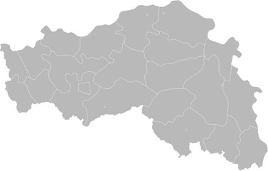 Obraz premium Belgorod Oblast, Russia – administrative vector map with district boundaries (Web Mercator projection, PPT-compatible & fully editable)