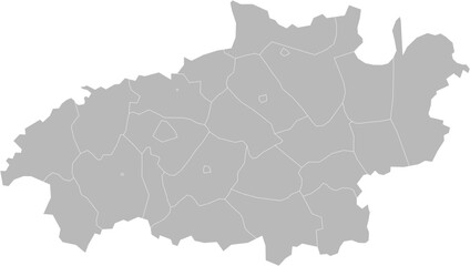 Obraz premium Ivanovo Oblast, Russia – administrative vector map with district boundaries (Web Mercator projection, PPT-compatible & fully editable)