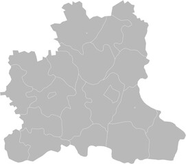 Lipetsk Oblast, Russia &ndash; administrative vector map with district boundaries (Web Mercator projection, PPT-compatible & fully editable)