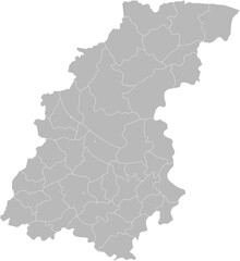 Nizhny Novgorod Oblast, Russia – administrative vector map with district boundaries (Web Mercator projection, PPT-compatible & fully editable)