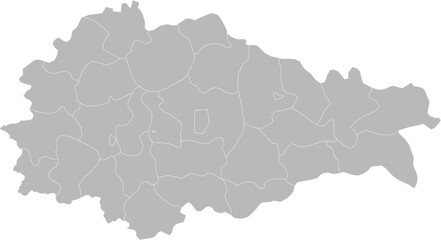 Kursk Oblast, Russia – administrative vector map with district boundaries (Web Mercator projection, PPT-compatible & fully editable)