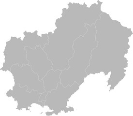 Magadan Oblast, Russia – administrative vector map with district boundaries (Web Mercator projection, PPT-compatible & fully editable)