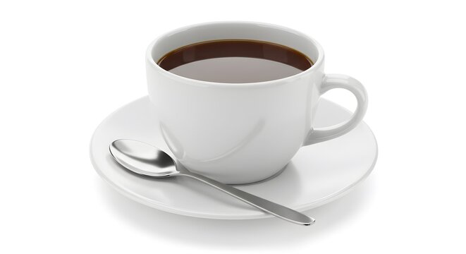 Start your day right with a steaming cup of black coffee on a clean white table, perfect for a morning boost or a relaxing afternoon break - Powered by Adobe