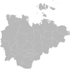Obraz premium Sakha Republic, Russia – administrative vector map with district boundaries (Web Mercator projection, PPT-compatible & fully editable)