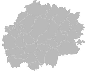 Fototapeta premium Ryazan Oblast, Russia – administrative vector map with district boundaries (Web Mercator projection, PPT-compatible & fully editable)