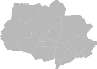 Fototapeta premium Tomsk Oblast, Russia – administrative vector map with district boundaries (Web Mercator projection, PPT-compatible & fully editable)