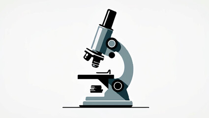 Microscope illustration for scientific research on white background

