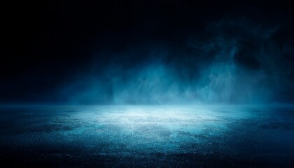 Fototapeta premium dark street asphalt abstract dark blue background empty dark scene neon light spotlights the concrete floor and studio room with smoke float up the interior texture for display products