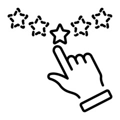A line style icon showing a rating stars