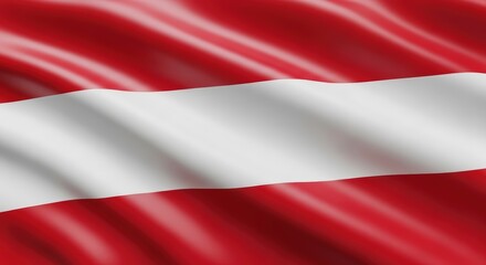 Obraz premium Red and White Striped Flag Fabric Waves with Shiny Texture for Patriotic and National Symbols