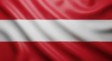 Red White Flag Fabric Draped in Soft Light for National or Patriotic Themes