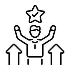 A line style icon showing confidence boost