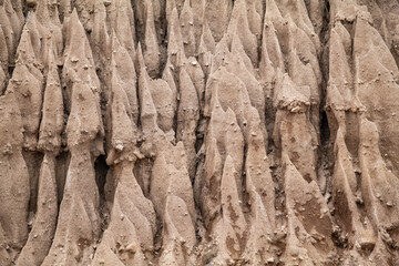 Fototapeta premium Marine terrace sand (Older Surficial Sediments). California State Route 1, Monterey County, California. Santa Lucia Range. Erosion
