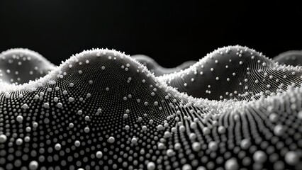 Cellular automata landscape in black and white