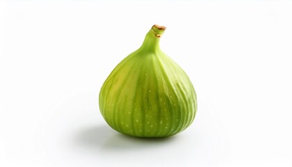 Obraz premium Green fig on white background