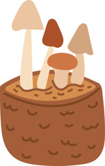 Mushrooms Growing in a Pot