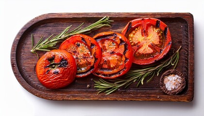 Grilled tomato slices with rosemary
