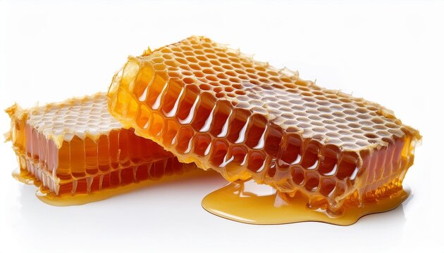 Honeycomb sections with honey drizzle