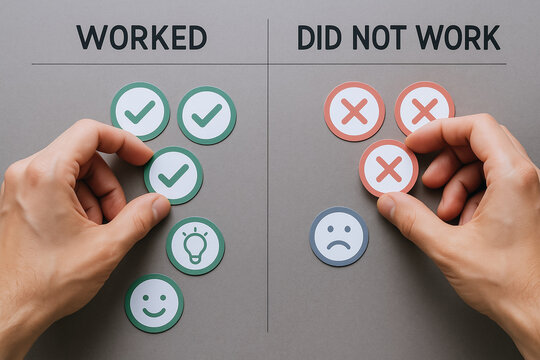 Successful strategy evaluation involves behavioral analysis to distinguish what worked and what did not work in economics decisions