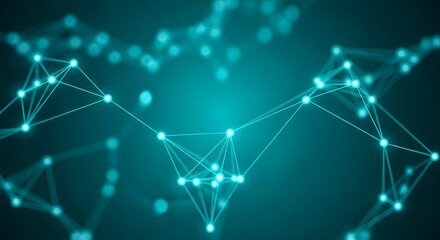 Abstract Technology Network Data Connection Digital Blue Background