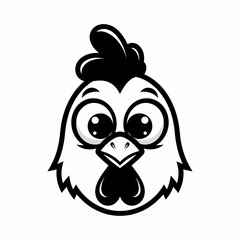 Obraz premium Surprised Rooster Face.