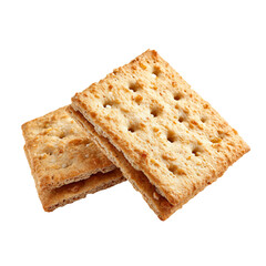 Fototapeta premium Delicate Biscuit Delight: Close-up captures two tempting, square biscuits, presenting a delicious treat that is both comforting and satisfying.