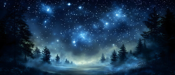 Fototapeta premium Stars shining over a peaceful night