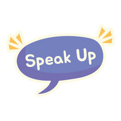 Speak Up Speech Bubble with Starburst Accents Sticker Illustration