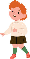 Smiling Girl Walking