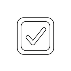 Modern checkmark symbol inside a square, representing approval, confirmation, or completion on a white background, perfect for design.