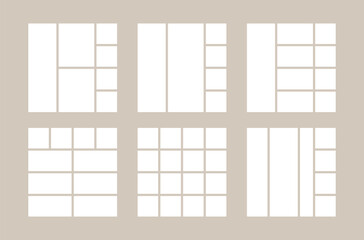 Set of Square 4x4 ratio bento grid design can be used for aesthetic photo frame or layout planner