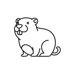 Obraz premium Playful groundhog illustration perfect for children's books, educational materials, or branding projects, featuring a cute, friendly design
