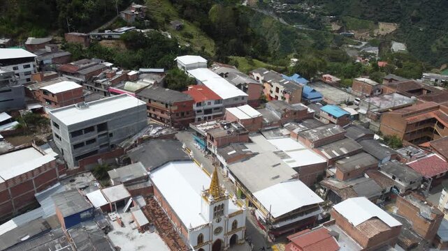 Giraldo, Antioquia, Colombia. August 3, 2025. Panoramic drone view. Municipality located 127 km from Medellin.