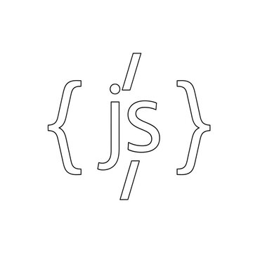 Minimalist line drawing of the letters 'js' enclosed in curly brackets, representing JavaScript code.