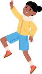 Happy Girl Jumping Joyfully