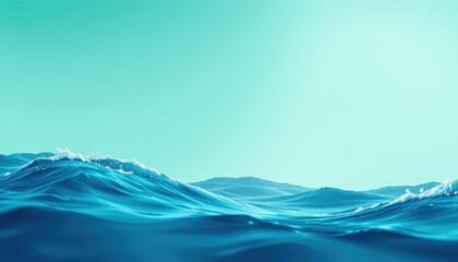 a aqua mint breeze gradient background a gradient transitioning from aqua blue to soft mint green, featuring abstract water wave overlays, perfect for tropical travel website headers.