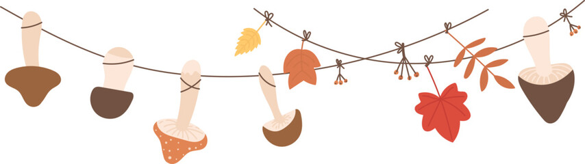 Autumn Garland with Mushrooms © Mykola Syvak