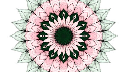 Delicate symmetrical floral mandala design